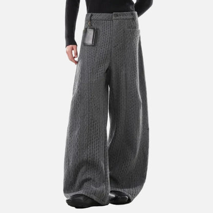 Versatile Thick Lined Wide Leg Casual Pants