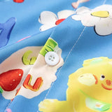 Y2K Vibrant Fashionable Cartoon Graphic Button-Up Shirt
