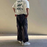 Adjustable Retro Letter Print Loose Fit T-Shirt