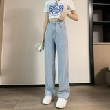 High-waist Straight Denim Pants