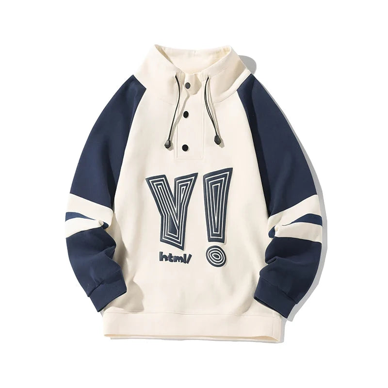 Contrast Color Patchwork Pullover Sweatshirt