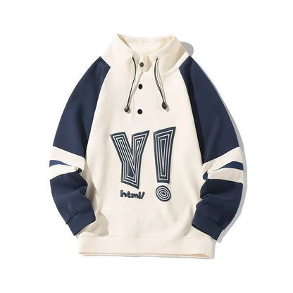Contrast Color Patchwork Pullover Sweatshirt