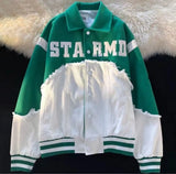 Y2K Patchwork Retro Baseball Denim Varsity Jacket