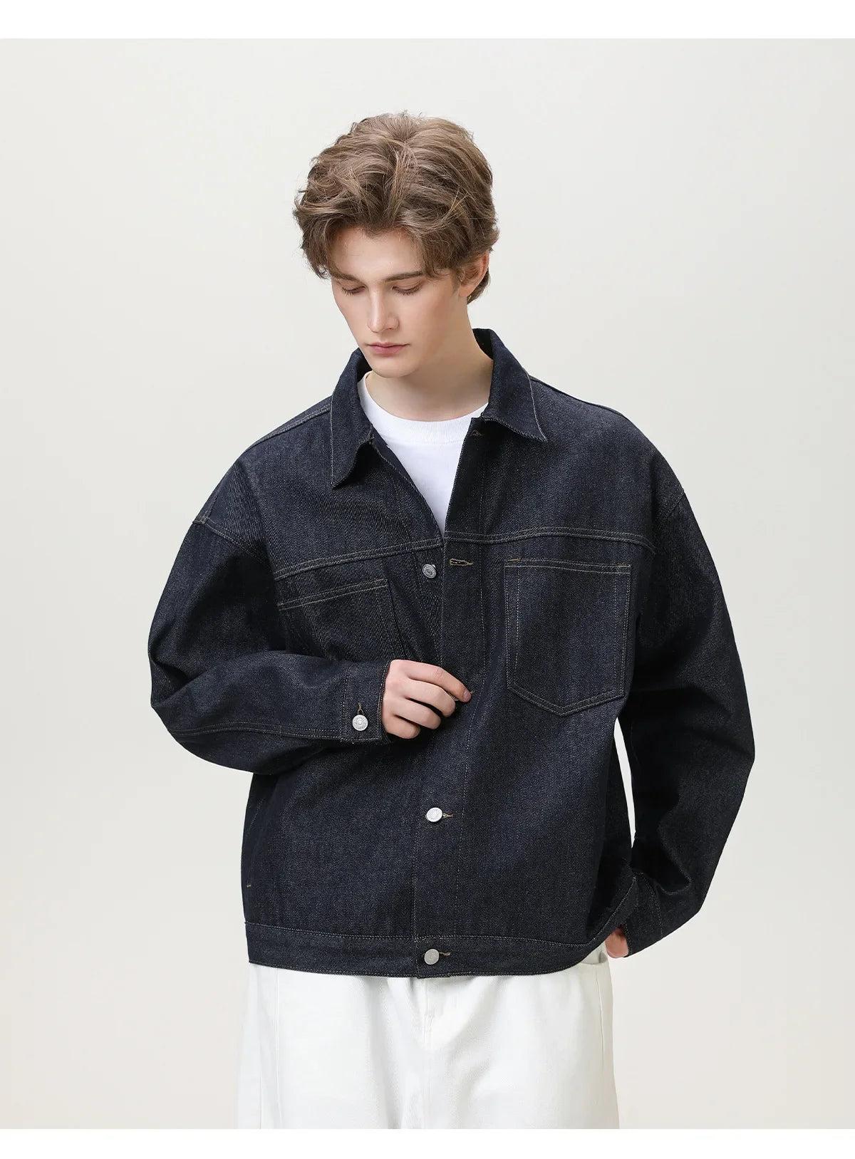 Vibrant Double Pocket Workwear Denim Jacket