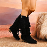 Retro Tassels Cowboy Fringe Knee High Boots