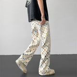 Retro Hollow Out Plaid Pants