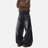 Y2K Lightning Print Loose Fit Wide Leg Jeans