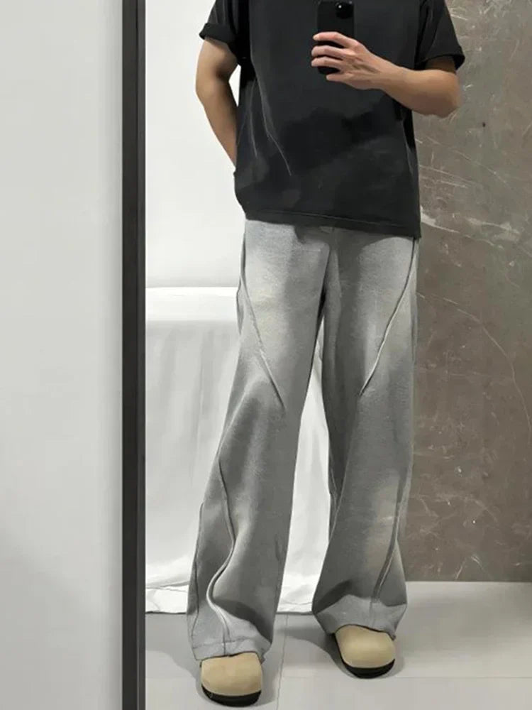 Vintage Pleated Straight Pants Korean