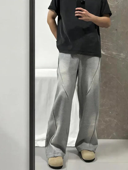 Vintage Pleated Straight Pants Korean