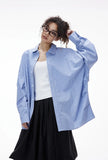 Essential Checkered Pleated Cotton Long Sleeve Shirt