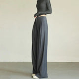 Classic Comfort Draping Effect High Waist Wide Pants
