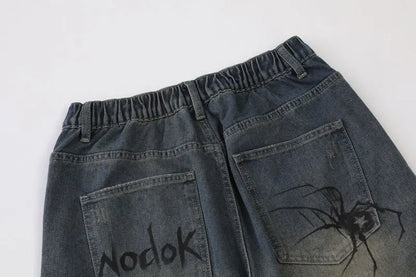 Y2K Vintage Spider Graphic Shorts
