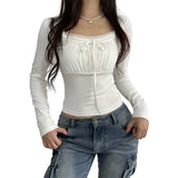 Bust Bow Ruched Coquette Top
