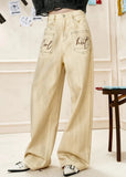 Plush High Waist Hip Hop Straight Leg Jeans