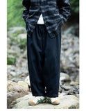 Retro Japanese Solid Color Elastic Pants