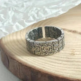 Retro Grass Pattern Punk Gothic Ring
