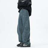 Personality Patchwork Baggy Straight Jeans