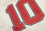 Sport Patchwork Jersey Graphic V-neck Collar T-Shirt