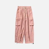 Flattering Corduroy Elastic Waist Cargo Sweatpants