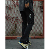 Frayed Skull Denim Jeans