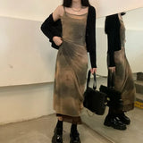 Vintage Tie Dye Mesh Gothic Dress