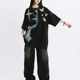Women Retro American Style Oversized Portrait T-Shirt
