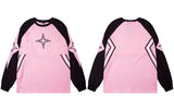 Y2K Oversize Patchwork Long Sleeve Cotton T-Shirt