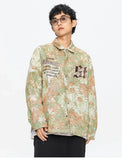 Trendy Gothic Daisy Print Varsity Jacket