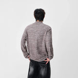 Lightweight Textured Knit Mock Neck Sweater