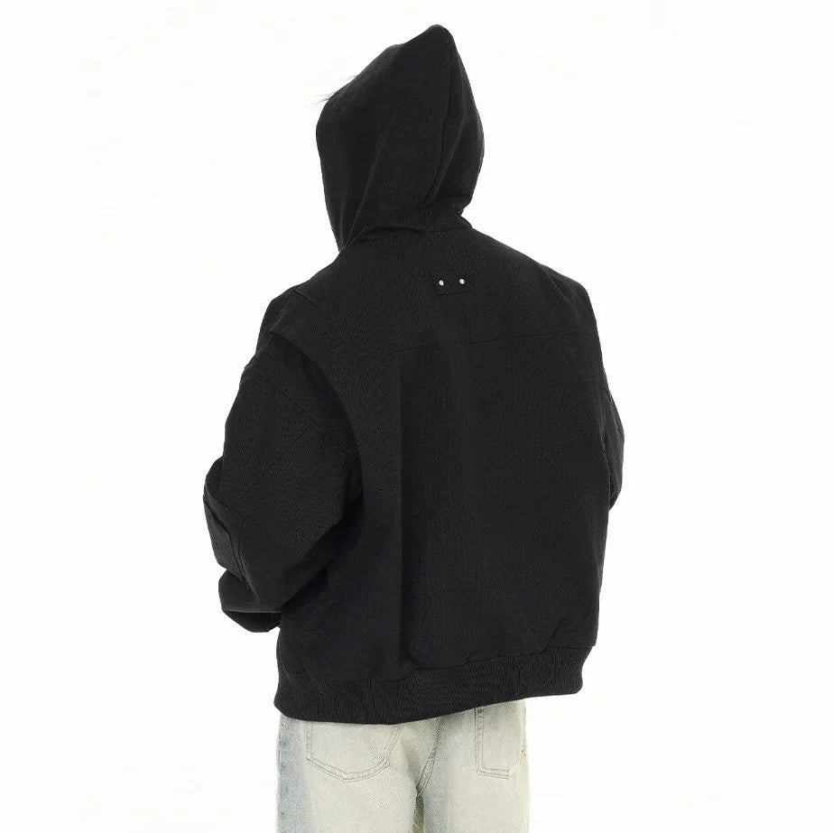 Elevated Modern Casual Hooded Bomber Jacket