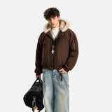 Warm Winter Hooded Parkas Faux Fur Jacket