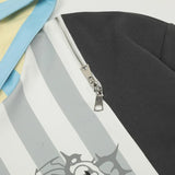 Y2K Insulated Retro Striped Patchwork Zipper Hoodie