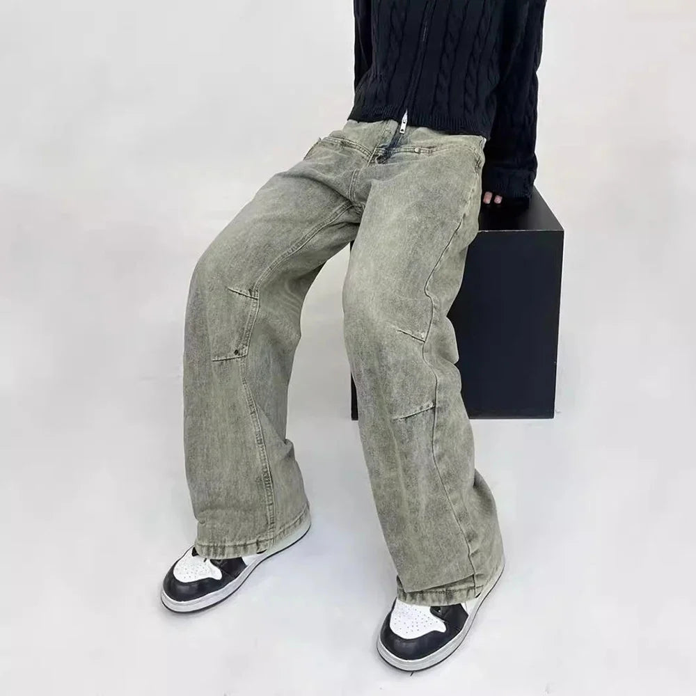 Vintage Yellow Mud Worn Workwear Jeans