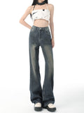 Flare High Waist Vintage Denim Pants