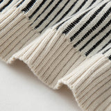 Winter Cozy Knit Vertical Striped Sweater