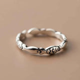 Vintage Elegant Fish Silver Alloy Ring