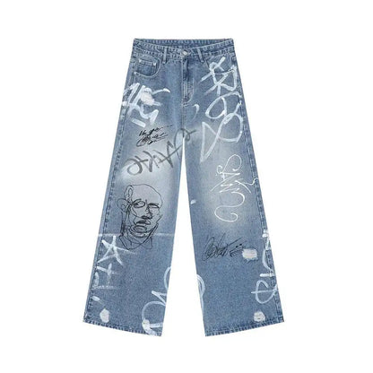 Essential Hand-Painted Scrawl Denim Jeans