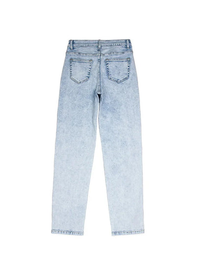 Versatile Everyday Mid-Waisted Light Blue Jeans