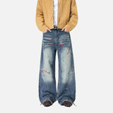 American Style Washed Floral Embroidered Jeans