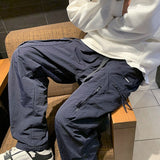 Polyester Dark Baggy Cargo Pants