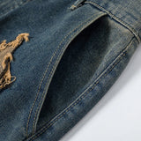 Vintage Star Patch Denim Shorts