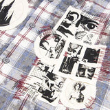 Y2K Retro Vintage Tie-Dyed Plaid Long-Sleeve Shirt
