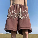Wide-leg Letter Print Shorts