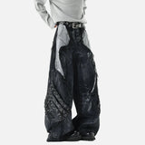 Streetwear Raw Edge Dirty Dying Denim Jeans