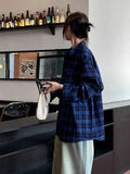 Women Hip hop Oversize Plaid Retro Long Sleeve Shirt