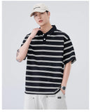 Artistic Stripe Polo Short Sleeve T-Shirt