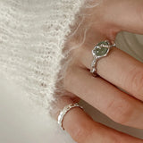 Irregular Vintage Silver Plated Bamboo Ring