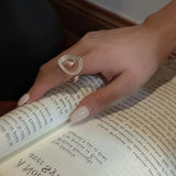 Matte Swirl Spiral Geometric Adjustable Ring