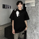 Patchwork Hollow Out Short Sleeve T-Shirt