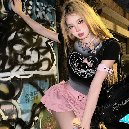 Y2K Kitty Underground Skirt & Top